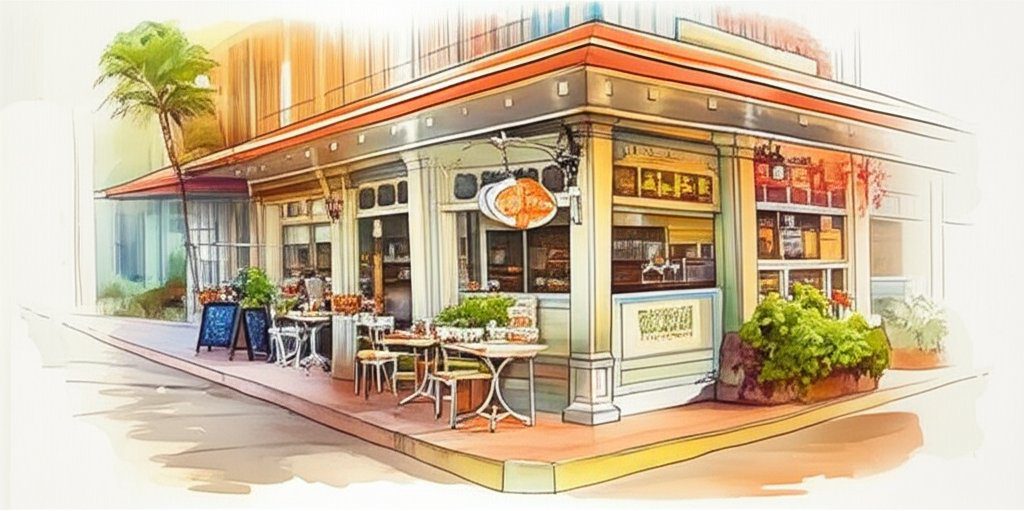 Honolulu breakfast beyond Waikiki. Local cafes, diverse dishes, vibrant flavors, island morning.