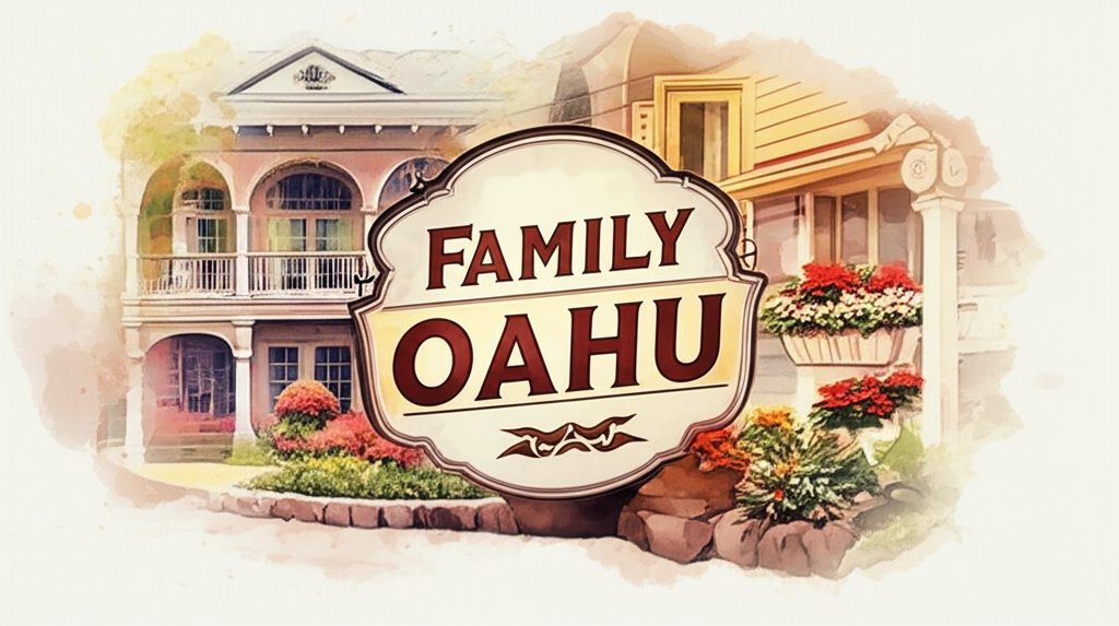 Oahu family activities: Parents and kids planning their Oahu vacation adventures together.