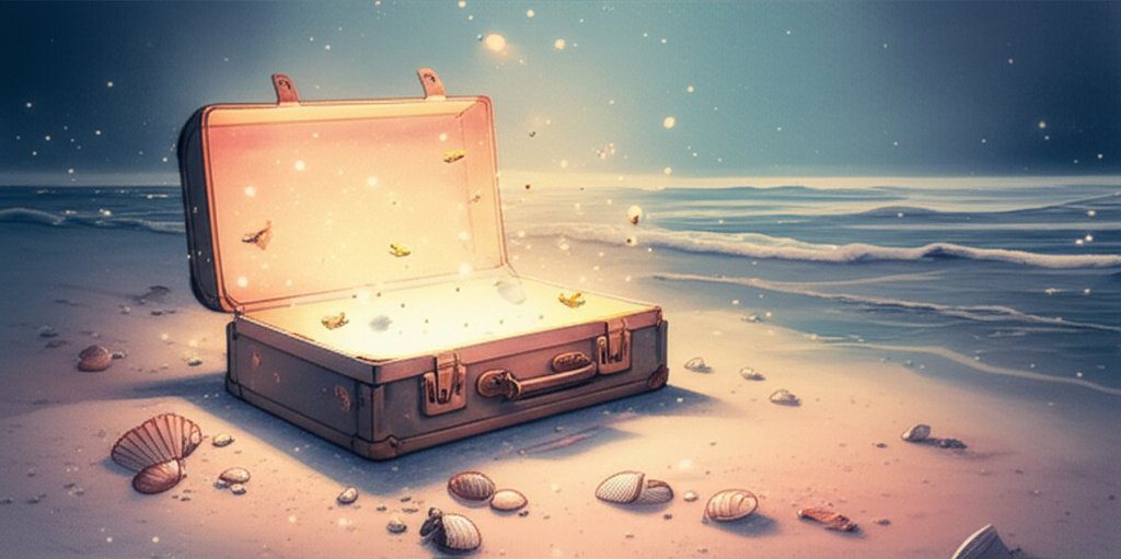 Relaxing on a sandy beach under the moonlight, enjoying the after-dark tranquility.